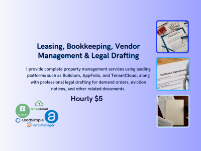 Leasing, bookkeeping, vendor management and legal drafting