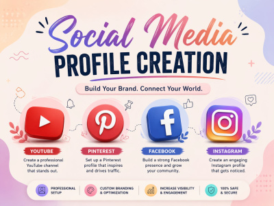 Social Media Account Creation | Facebook | Instagram | Linkedin | Pinterest