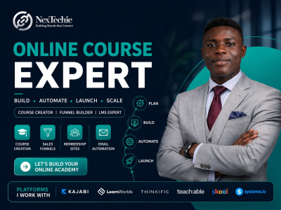 Kajabi expert online course developer, course designer, Digital course