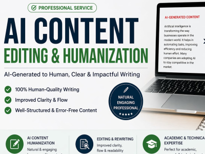 AI-generated content edited into human, professional writing