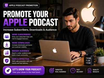 Promote your apple podcast and increase subscribers, downloads, audience