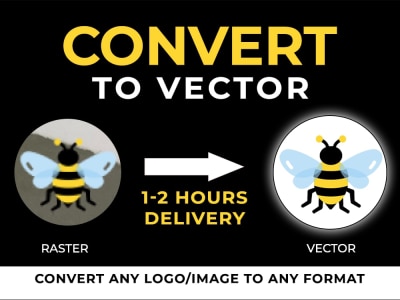 A manually vector trace, redraw logo, and convert image to vector ai, svg