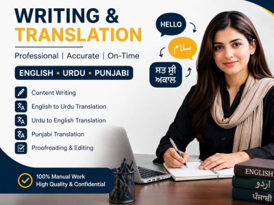 Writer & Translat Urdu, English,Punjabi Content Writer Urdu-English-Punjabi