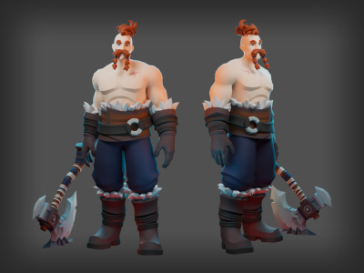 Stylized, low poly 3d character