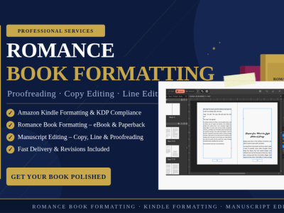 Romance manuscript formatting & KDP layout design