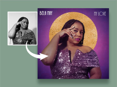 A custom, artistic album cover designed from your artist or band photo
