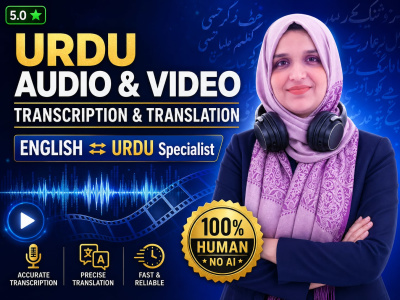 Professional English and Urdu Audio or Video Transcription and Translation