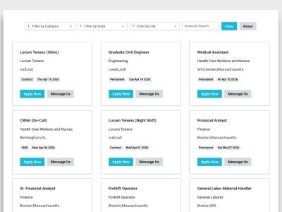 Branded Custom Squarespace Bullhorn Job Board Integration