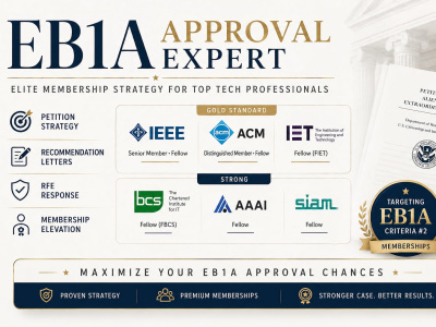 Your IEEE ACM BCS Senior, Fellow membership  application for EB1A and NIW