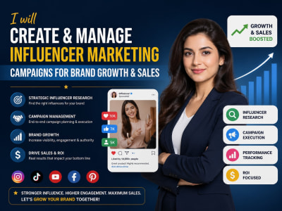 Create and manage influencer marketing campaigns for brand growth & sales