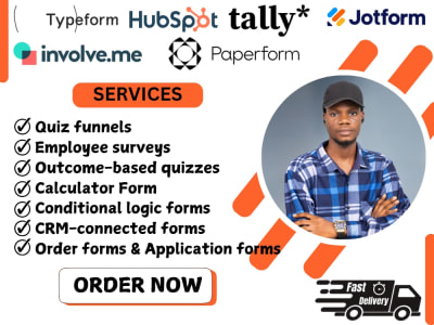 Design online form, quiz, survey or questionaire using Typeform, Jotform