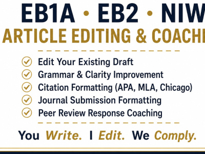 Article Editing & Coaching for EB1/EB2 academic portfolio