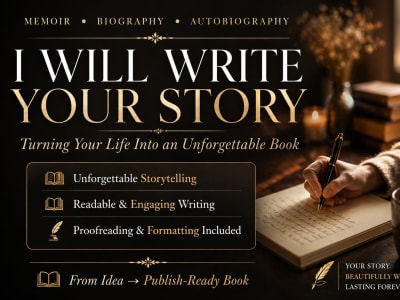 A Finely Pulished Memoir, Biography and AutoBiography Book  for your story