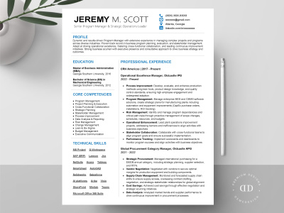 ATS-optimized Resume, CV, Cover Letter and LinkedIn Profile