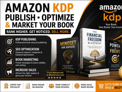 Amazon KDP setup, creation, publishing & book marketing that drives sales