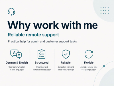 A reliable German/English customer support and admin assistance