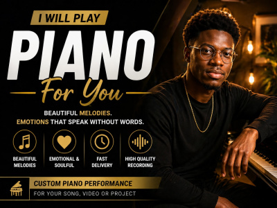 A professional piano performance for your song or project