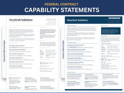 Federal Capability Statements for IT & Cybersecurity Contractors
