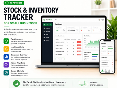 AI-Powered Stock & Inventory Tracker web application for Small Businesses