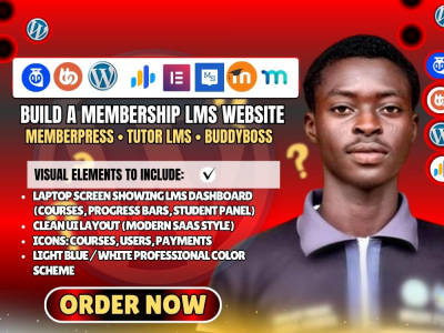 A membership LMS website with LearnDash, MemberPress or BuddyBoss