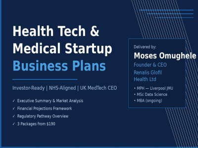 Health Tech & Medical Startup Business Plan Writing