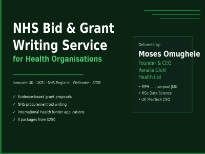 NHS Bid and Grant Writing for Health Organisations