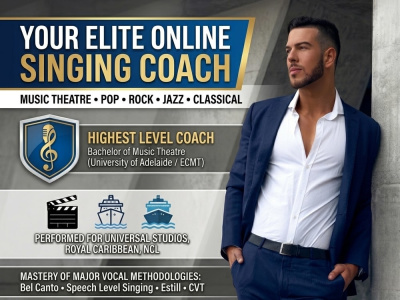 An online singing coach for music theatre, pop, rock, jazz or classical.