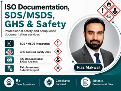 Professional services in ISO Documentation, MSDS, GHS and Safety