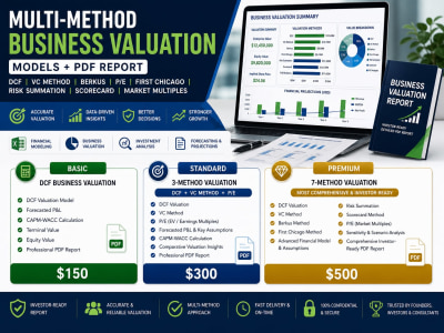 Multi-Method Business Valuation Models (DCF+VC+Berkus+P/E) + PDF Report