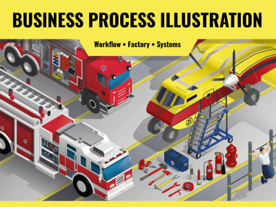 A custom industrial isometric illustration for your business website