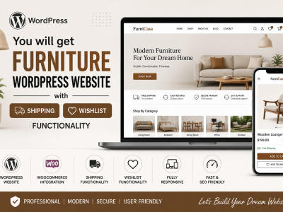 Furniture WordPress Website with Shipping, Wishlist functionality