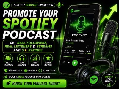 Promote Your Spotify Podcast Get Real follower & Streams and Ratings