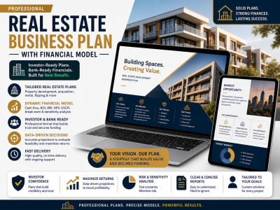 A professional real estate business plan with financial model