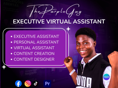 Social media manager executive personal virtual assistant, content creation