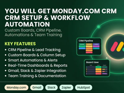Monday.com CRM Setup, Workflow Automation & Team Onboarding