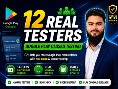 12 testers for Google Play closed testing 14 days