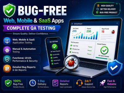 Bug-Free Web, Mobile & AI/SaaS Apps | Complete QA Testing Expert