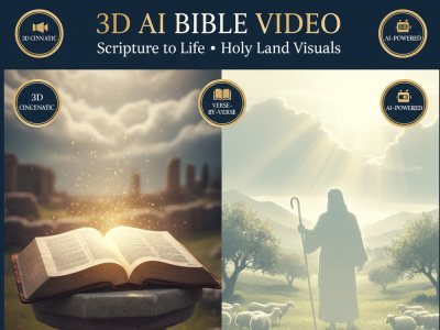 3D AI Animation Bible Video – Cinematic Scene, 30-60 Sec, Voiceover, Music