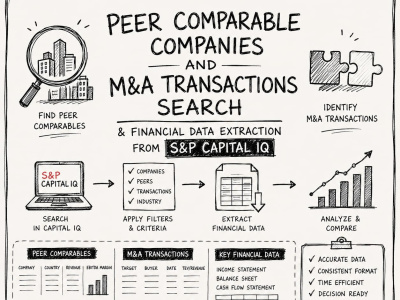 Set of comparable/peer companies / M&A Deals / Financials from Capital IQ