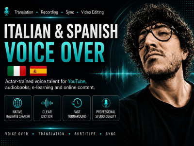 Professional Italian & Spanish voice-over with translation and sync