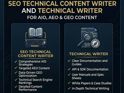 A SEO technical content writer for AIO, AEO & GEO visibility