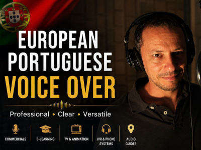 A professional male voice over in european portuguese