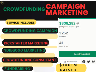 Premium marketing for Indiegogo and Kickstarter crowdfunding Campaign