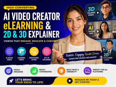 AI Video Creator, eLearning Video creator & Editor, 2D & 3D Explainer Video
