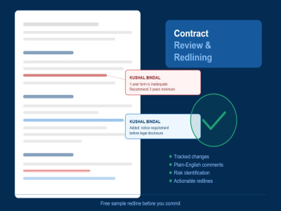 Your Commercial Contract Reviewed and Redlined