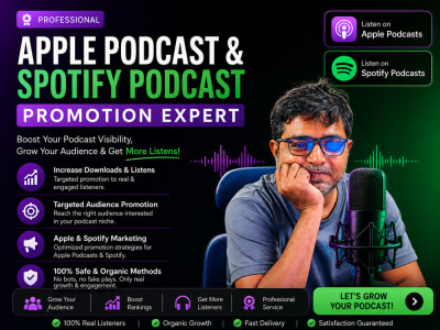 Full Time Apple & Spotify Podcast Promotion & Advertising For Your Podcast