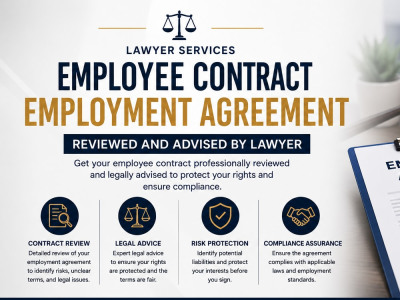 Employee contract employment agreement reviewed and advised by lawyer
