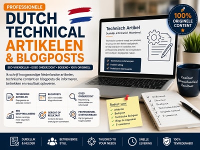 I will write Dutch technical articles and SEO blog posts