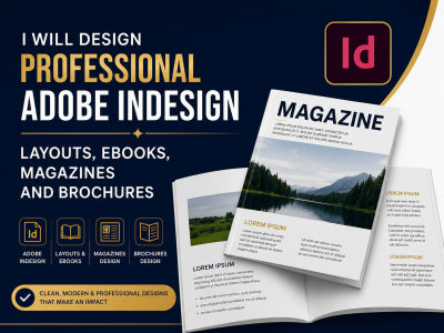 A professional adobe indesign layouts, ebooks, magazines and brochures