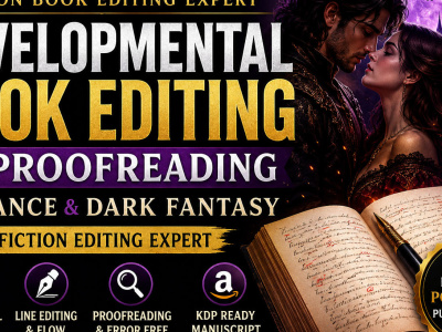Developmental Edit, Proofreading, Romance & Dark Fantasy KDP Fiction Editor